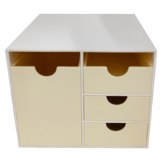 SDLP 時代良品 簡約抽屜儲存盒, 粉嫩米, 3層