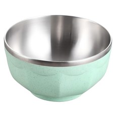 304不鏽鋼雙層隔熱輕巧碗 中, 顏色隨機, 1個