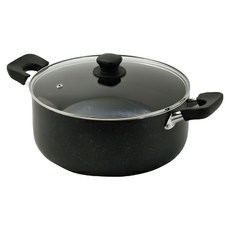 PEARL LIFE 珍珠金屬 深型料理鍋 28cm 帶玻璃蓋 Mama Dinner 系列 HC-393, 黑色, 1個