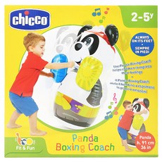 chicco 體能運動熊貓拳擊不倒翁, 1個, 熊貓 白色 + 黑色