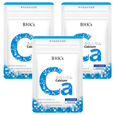 BHK's 胺基酸螯合鈣錠, 高吸收率, 添加鎂D, 維持骨骼牙齒健康, 1天1粒, 30顆, 3包