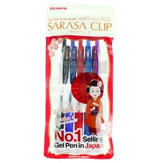 ZEBRA 斑馬牌 SARASA 5色中性筆 No.1日本熱銷 水性顏料/防水, JJS15-EJ2, 1組