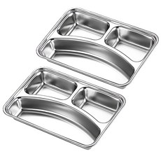 AHOYE 304不鏽鋼分隔餐盤2件組, 1組, 單一顏色