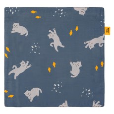 Runny yolk.朗尼幼克 純棉小方巾, 25 x 25cm, 墨藍