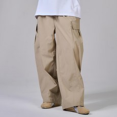 KZM OUTDOOR 工裝寬褲 J20, 2XL 卡其色, 舒適寬鬆版型, 米色