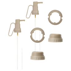 FaSoLa 定量蠔油/醬料擠壓器組 噴頭尺寸-10.6x9.6x4.5cm 內含噴頭x1 轉換器x3 吸管x2, 通用款 淺灰米色, 2組