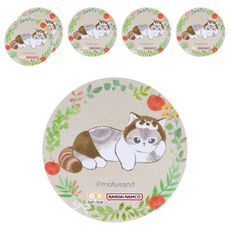 sun-star 貓福珊迪 mofusand 可愛裝扮透明膠帶 玻璃紙材質 15mmx4M W40xH40xD15mm, 浣熊, 6個