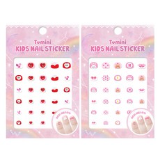 Tomini 兒童指甲貼片兩件組 - 不需使用去光水、丙酮，可直接水洗卸除，最佳厚度，緊密貼合不易脫落, T005+T006, 1組