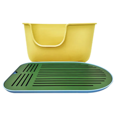 Nice u 毛樂趣 貓砂盆組 (凹型大開口+落砂墊) 貓適用, 金桔汽水, 56 x 40 x 30cm, 1組