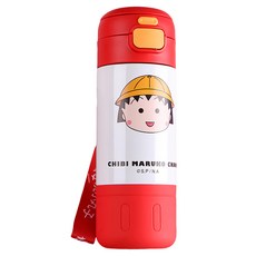 優貝選 迪士尼明星 升級316不鏽鋼直飲/吸管一蓋兩用 保冷/保溫運動水壺, 1個, 500ml, 紅色小丸子
