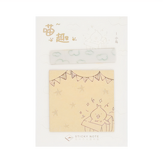 CARD LOVER 信的戀人 便利貼 喵趣, 小鳥 淺棕色, 3個, 1組