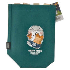 CCHING 青青文具 好想兔水壺提袋 防水內層, 鯛魚燒 綠色, 1個