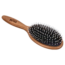 fA brushes 森詠木香 FSC櫸木橢圓黑豚鬃柔珠氣墊梳, 1個