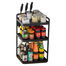 HAPPY LiFE 多功能廚房轉角架 不鏽鋼五金配件, 黑色, 1個