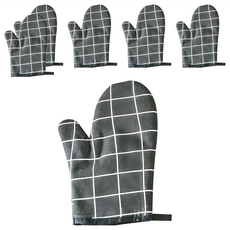 廚房防燙手套, 黑色格子, 6個