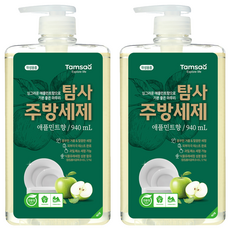 Tamsaa 蔬果碗盤清潔精, 蘋果薄荷香, 940ml, 2瓶