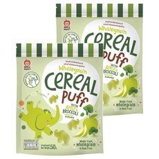 APPLE MONKEY 愛啵寶寶 象象泡芙麥片 全穀 適合12個月以上寶寶, 青蘋果花椰菜, 50g, 2包