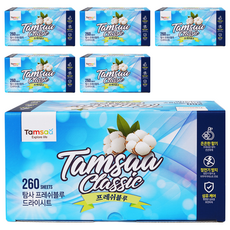 Tamsaa 經典衣物柔軟香氛烘衣片 Fresh Blue 260張, 6盒