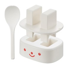 AKEBONO 曙產業 親子飯糰壓模器, 日本製, 三角形飯糰, 迷你飯匙, 白色, 1組