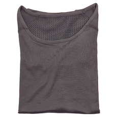 KR SKANGEL 女款 透氣網紗拼接修身運動上衣 黑色, M