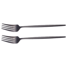 邸家本舖 歐風純色餐具 餐叉 304不鏽鋼, 鈦黑色, 2支