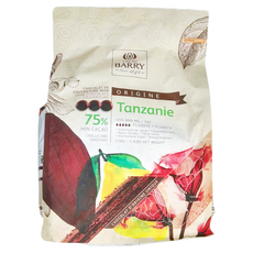 CACAO BARRY 坦尚尼亞苦甜調溫巧克力75%(鈕扣狀), 2.5kg, 1包