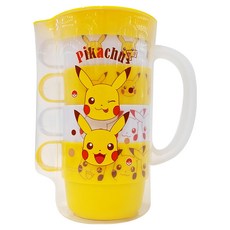 Skater 冷水壺 + 4入杯組, 冷水壺850ml + 杯子220ml x 4個, 皮卡丘, 1組