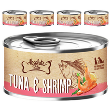 Absolute Bites AB饗食無穀低敏罐, 鮪魚 + 蝦, 80g, 5罐