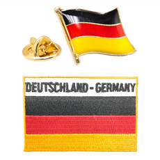 A-ONE 匯旺 德國國旗刺繡 + 國旗別針, 彩色, 1組