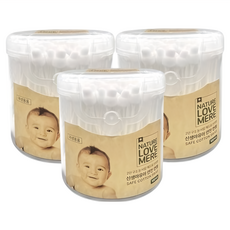 NATURE LOVE MERE 新生兒嬰幼兒護耳棉花棒, 100支, 3盒