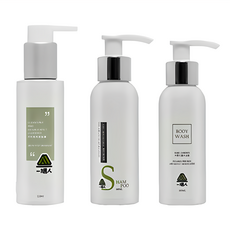 一糰人植萃旅行3件組，含屋頂花園洗髮露、卡爾花園沐浴露及洗卸透亮潔顏露，旅行必備保養組, 1組