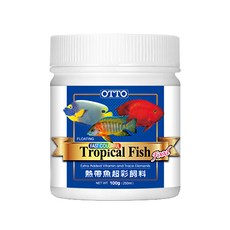 OTTO 建興水族 熱帶魚超彩飼料 1.0mm 漂浮性, 100g, 1瓶