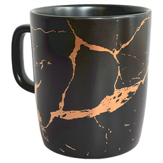 金大理石紋馬克杯 MKB-006B 370ml, 黑色, 1個