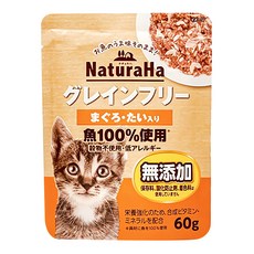 喵樂事 無穀主食餐包, 鮪魚+鯛魚, 日本Sunrise NaturaHa, 60g, 12包