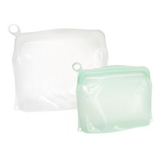 OUTSY 可密封果凍QQ矽膠食物夾鏈袋 分裝袋 500ml+1000ml, 小巧款 + 標準款, 1組, 2個