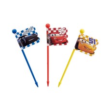 Skater LKP4 裝飾用旗幟水果叉9隻入, 汽車總動員, 1包