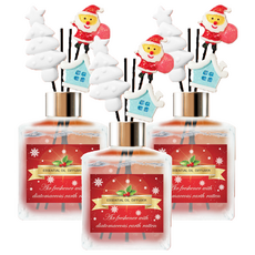 QiMart MIT冬季限定聖誕繽紛款法國精油珪藻土擴香瓶 200ml, 蜜糖果園, 3瓶