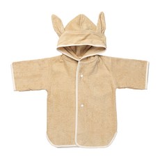 FABELAB 浴袍 70%植物纖維(竹纖維) 30%棉(有機棉) 適用年齡: 1歲~2歲 土耳其產, 80~90cm, 麥香兔 咖啡色