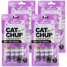 CAT CHUP 貓咪肉泥 無穀物, 鮪魚+干貝, 56g, 4袋