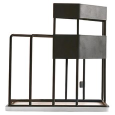 HOLA 和樂家居 Ink 鐵線收納砧板刀具架 附吸水珪藻土墊 21 x 12.5 x 21.5cm 780g, 黑色, 1個