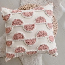 THiRTEEN 拾參家居 草莓奶油簇絨抱枕套, 45 x 45cm, 草莓奶霜