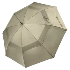 PARACHASE 實木手柄長柄雙層傘面自動傘 - 210T Pongee超潑水傘面 玻璃纖維防風骨架