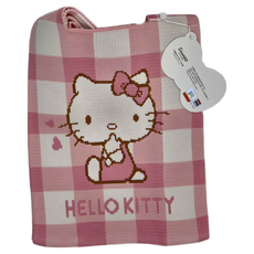 Kiiwi O 三麗鷗 Hello Kitty 針織多變手腕包, 19.5 x 9.1 x 36cm, 凱蒂貓粉格