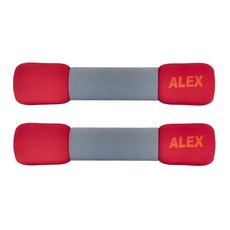 ALEX 丹力 韻律無套啞鈴，外層包覆泡棉材質，紅色, 3lb, 1組