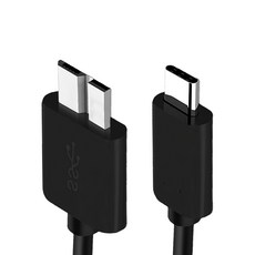 USB3.0外接硬碟傳輸線 Type-C to Micro B 1M 5Gbps高速傳輸 多層屏蔽, 黑色, 1條