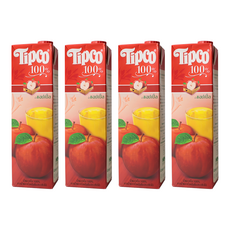 Tipco 泰可 100%蘋果汁 富含多款豐富維生素營養, 1L, 4瓶