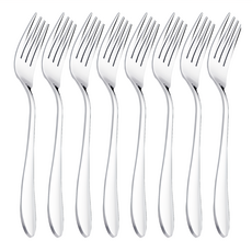 AHOYE 經典不鏽鋼餐叉子 20.7 x 2.6 x 1.2cm, 8支, 銀色