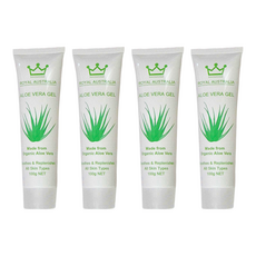 ROYAL AUSTRALIA 舒緩蘆薈凝膠 有機蘆薈 適合所有膚質, 100g, 4條