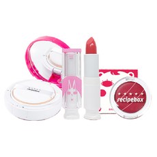 recipebox 韓兔 小美人美妝套組, 兒童天然腮紅 + Love Me口紅 + 兒童防曬氣墊粉餅, 1組