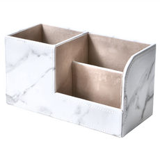 éclat 時尚皮革創意筆筒多功能收納盒, PU皮革 高密度板, 優雅大理石, 1個